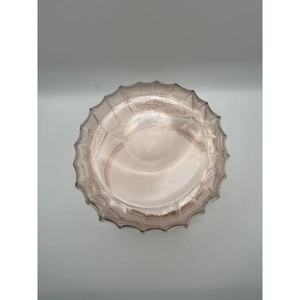 Vintage Anchor Hocking Pink Mayfair Open Rose Pink Depression Glass Cookie‎ Jar